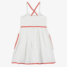 Stella McCartney Kids-Girls Cream Berry Adorned Frock | Childrensalon Outlet