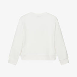 Stella McCartney Kids-Кремовый хлопковый пуловер с цветочным узором для девочек | Childrensalon Outlet