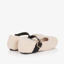 Stella McCartney Kids-Кремовые флисовые туфли с пряжками для девочек | Childrensalon Outlet