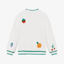 Stella McCartney Kids-Кремовый вязаный кардиган с фруктами для девочек | Childrensalon Outlet