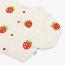 Stella McCartney Kids-Girls Cream Knit Strawberry Sweater | Childrensalon Outlet