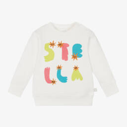 Stella McCartney Kids-Girls Cream Organic Cotton Jumper | Childrensalon Outlet