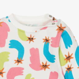 Stella McCartney Kids-Girls Cream Organic Star Top | Childrensalon Outlet