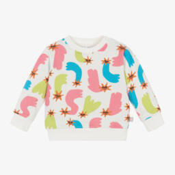 Stella McCartney Kids-Girls Cream Organic Star Top | Childrensalon Outlet