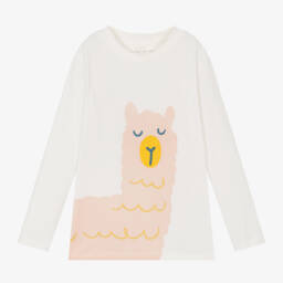 Stella McCartney Kids-توب ألباكا قطن لون عاجي للبنات | Childrensalon Outlet