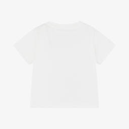 Stella McCartney Kids-Girls Creamy Cat Cotton Tee | Childrensalon Outlet