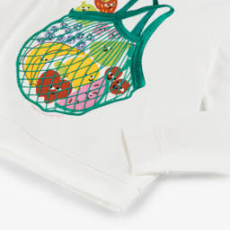 Stella McCartney Kids-Кремовый хлопковый топ с фруктовым принтом для девочек | Childrensalon Outlet