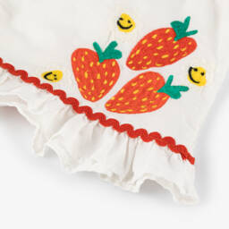 Stella McCartney Kids-Girls Creamy Strawberry Embroidered Blouse | Childrensalon Outlet