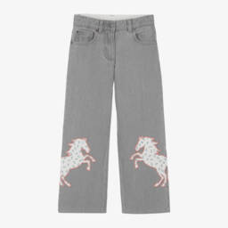 Stella McCartney Kids-Girls Denim Horse Motif Trousers | Childrensalon Outlet