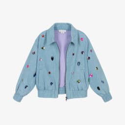 Stella McCartney Kids-Джинсовая куртка с блестящими камнями для девочек | Childrensalon Outlet