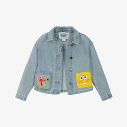 Stella McCartney Kids-Girls Denim Jacket with SpongeBob Charm | Childrensalon Outlet
