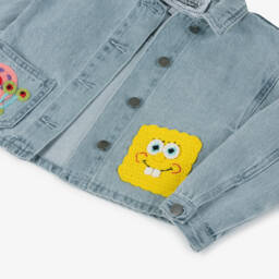 Stella McCartney Kids-Girls Denim Jacket with SpongeBob Charm | Childrensalon Outlet