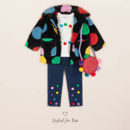 Stella McCartney Kids-Girls Denim Jeans with Pom-Poms | Childrensalon Outlet