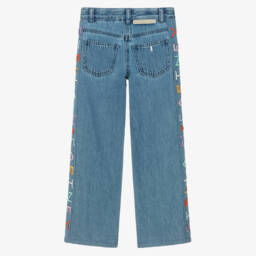 Stella McCartney Kids-Girls Denim Trousers in Classic Blue | Childrensalon Outlet