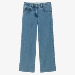 Stella McCartney Kids-Girls Denim Trousers in Classic Blue | Childrensalon Outlet