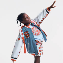 Stella McCartney Kids-جاكيت جينز للبنات بتصميم رقع الفارسيتي | Childrensalon Outlet