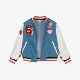 Stella McCartney Kids-جاكيت جينز للبنات بتصميم رقع الفارسيتي | Childrensalon Outlet
