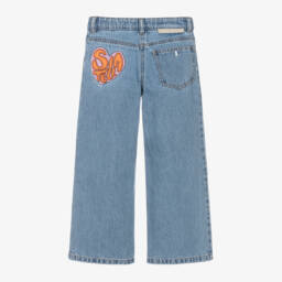 Stella McCartney Kids-Girls Denim Wide-Leg Trousers | Childrensalon Outlet