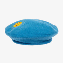 Stella McCartney Kids-Голубой берет для девочек из шерсти с овечкой | Childrensalon Outlet