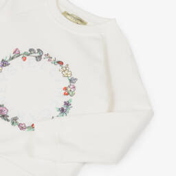 Stella McCartney Kids-Girls Floral Ivory Cotton Pullover | Childrensalon Outlet