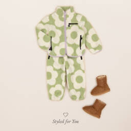 Stella McCartney Kids-بنطلون رياضي فليس شيربا لون أخضر للبنات | Childrensalon Outlet