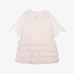 Stella McCartney Kids-Платье из розового шифона с оборками для девочек | Childrensalon Outlet