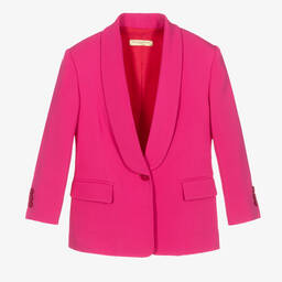 Stella McCartney Kids-Girls Fuchsia Pink Viscose Blazer | Childrensalon Outlet