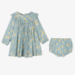 Stella McCartney Kids-Girls Green Daisy Print Dress | Childrensalon Outlet