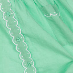 Stella McCartney Kids-Girls Green Linen & Cotton Dress | Childrensalon Outlet