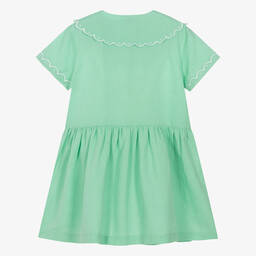 Stella McCartney Kids-Girls Green Linen & Cotton Dress | Childrensalon Outlet