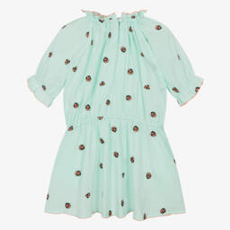 Stella McCartney Kids-Girls Green Organic Ladybird Frock | Childrensalon Outlet