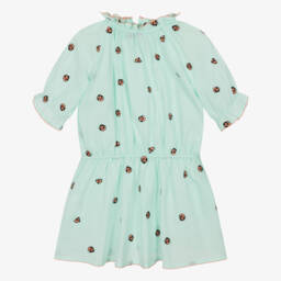 Stella McCartney Kids-Girls Green Organic Ladybird Frock | Childrensalon Outlet
