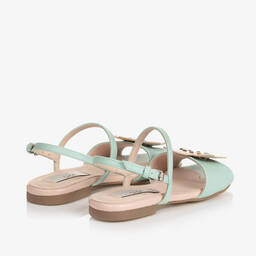 Stella McCartney Kids-Зелено-розовые сандалии с цветами | Childrensalon Outlet