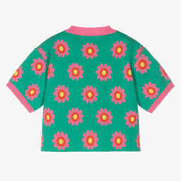 Stella McCartney Kids-توب قطن محبوك لون أخضر وزهري للبنات | Childrensalon Outlet