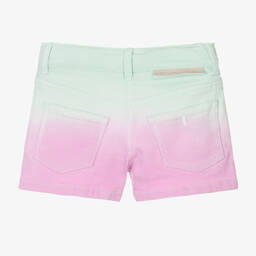 Stella McCartney Kids-Girls Green & Pink Ombré Denim Shorts | Childrensalon Outlet