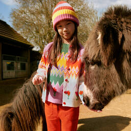 Stella McCartney Kids-Girls Green & Pink Tulip Sweater | Childrensalon Outlet