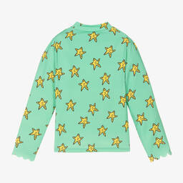 Stella McCartney Kids-Girls Green Swim Top (UPF50+) | Childrensalon Outlet
