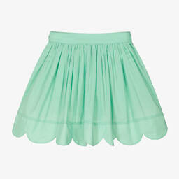 Stella McCartney Kids-Girls Green Taffeta Skirt | Childrensalon Outlet