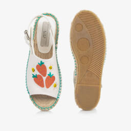 Stella McCartney Kids-Girls Ivory Berry Embroidered Espadrilles | Childrensalon Outlet