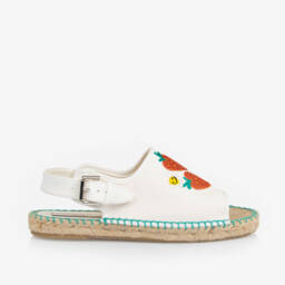 Stella McCartney Kids-Girls Ivory Berry Embroidered Espadrilles | Childrensalon Outlet