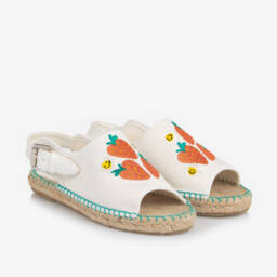Stella McCartney Kids-Girls Ivory Berry Embroidered Espadrilles | Childrensalon Outlet