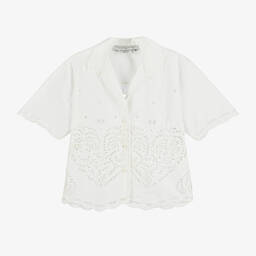 Stella McCartney Kids-Girls Ivory Broderie Anglaise Blouse   | Childrensalon Outlet