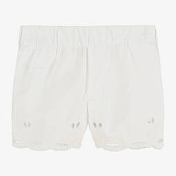 Stella McCartney Kids-Girls Ivory Broderie Anglaise Shorts | Childrensalon Outlet