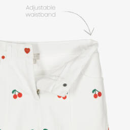 Stella McCartney Kids-بنطلون جينز عاجي مطرز بالكرز للبنات | Childrensalon Outlet