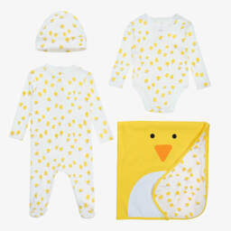 Stella McCartney Kids-Girls Ivory Chick Print Layette Set | Childrensalon Outlet