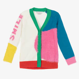 Stella McCartney Kids-Кремовый кардиган с цветовыми блоками | Childrensalon Outlet