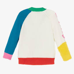 Stella McCartney Kids-Кремовый кардиган с цветовыми блоками | Childrensalon Outlet