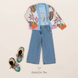 Stella McCartney Kids-كارديغان بنجوم وقوس قزح لون عاجي | Childrensalon Outlet