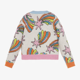 Stella McCartney Kids-كارديغان بنجوم وقوس قزح لون عاجي | Childrensalon Outlet