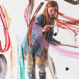 Stella McCartney Kids-Girls Ivory Cosmic Skater Dress | Childrensalon Outlet